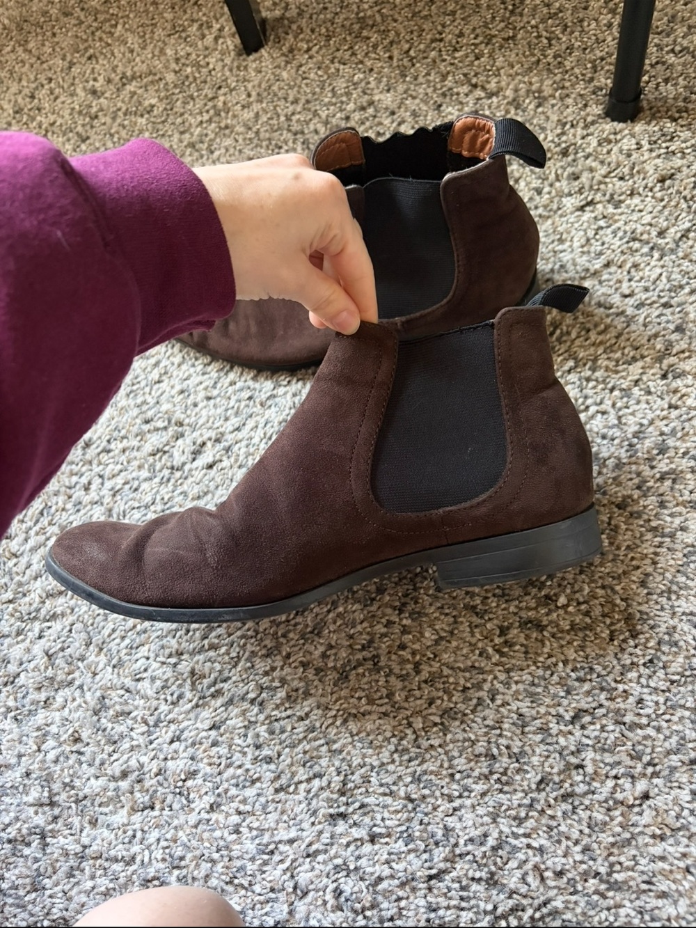 Brown Suede Chelsea Boots Velvet H&M Fall